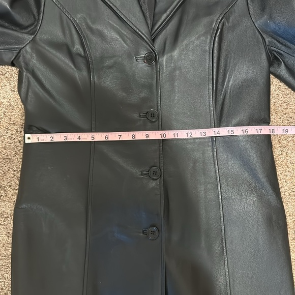 Phase Two Vintage Notch Collar Genuine Leather Long Jacket with back split - Picture 12 of 14